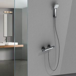 Kibath grifo de ducha con manetas grafiladas termostático alon cromo