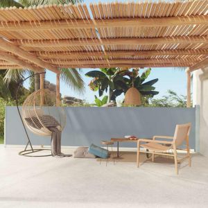 Toldo lateral retráctil de jardín gris 117x600 cm ety5846634