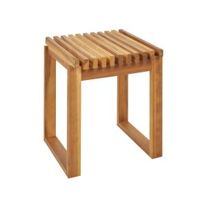 Mesa auxiliar de jardín bellano 35 cm 40 cm madera de acacia marrón