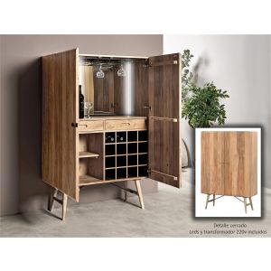 Mueble bar madera acacia 100x40x150 cms. 100x40x150 cms