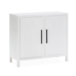 Aparador 100x40x90 madera blanco, metal negro