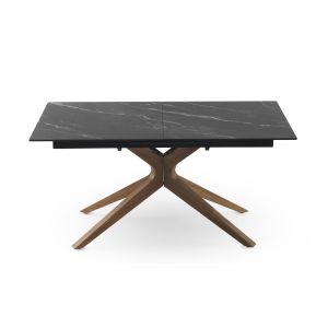 Mesa extensible roble con sobre cerámico, 160/200x90x77cm