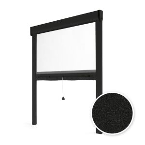 Mosquitera enrollable para ventana 125x220 cm - negro texturado