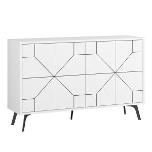 Aparador de madera <<dune>> - 123 x 35 x 62 cm - blanco