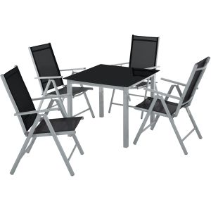 Conjunto de sillas de aluminio 4+1