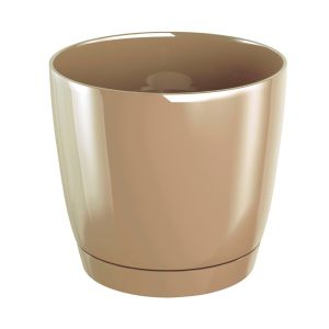 Maceta redonda plastico Coubi Round P  cafe con leche 24x24x22  cm
