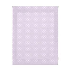 Estor enrollable premium 130x180  morado con motas blancas