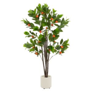 Naranjo artificial 130 cm planta en maceta con frutos naranjas