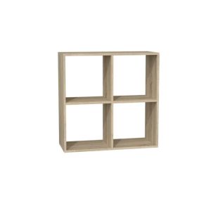 Biblioteca - roble sonoma - 2 estantes - 74 x 75 x 30 cm - diseño contempor
