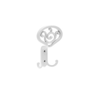 Perchero de zamac diam 85 x 138mm blanco, lote de 6
