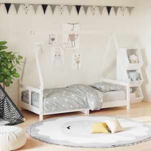 Cama 80x160 cm para niños madera de pino blanco