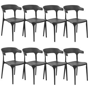 Conjunto de 8 sillas de comedor gubbio negro