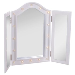 Espejo maquillaje LED 73x53,5x4,5cm mdf color blanco Homcom