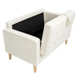 Sofá dos plaza 117x62x78 cm terciopelo color beige Homcom