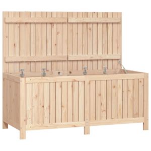 vidaXL caja de almacenaje jardín madera maciza de pino 147x68x64 cm