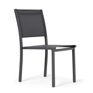 Oviala - silla de jardín de aluminio y textileno gris