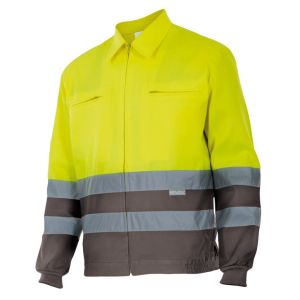 Cazadora bicolor av m gris/amarillo fl£or