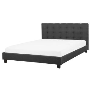 Cama tela la rochelle 160 x 200 cm gris oscuro