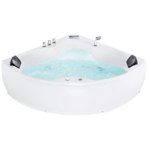 Bañera de hidromasaje LED esquinera senado 205 x 150 cm blanco
