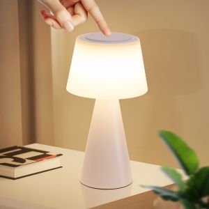 Nettlife lámpara de mesa LED blanco 13x13