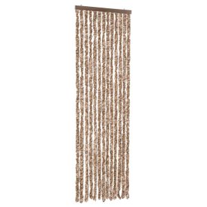 vidaXL cortina antimoscas chenilla beige y marrón oscuro 56x185 cm