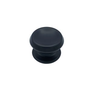 Pomo fijo de puerta, lote de 6, d: 80 mm, aluminio, negro, fijación rápida
