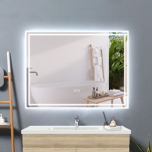 Aica espejo de baño LED 80×60cm.bluetooth,antivaho