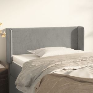 Cabecero de terciopelo gris claro 83x16x78/88 cm eso9114