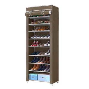 Armario zapatero tela con puerta nyana home 160x60x30cm marron