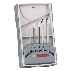 Brocas para baldosas - Bosch - cyl-9 - 5 piezas - carburo - cabeza reforzad