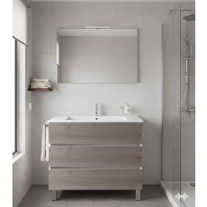 Mueble de baño balder, lavabo y espejo  combi 90x40 cm