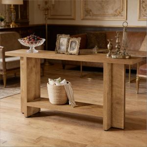 Mesa consola para recibidor salón mdf marrón 80x150x30cm
