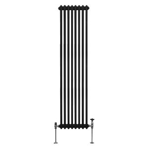 Radiador tradicional vertical de 2 columnas - 1800x 382mm - negro