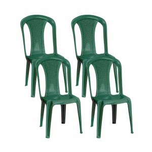 Pack 4 sillas de exterior apilables sin reposabrazos napoli 56x75x79cm