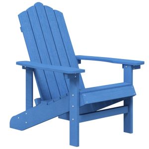 vidaXL silla de jardín adirondack hdpe azul agua