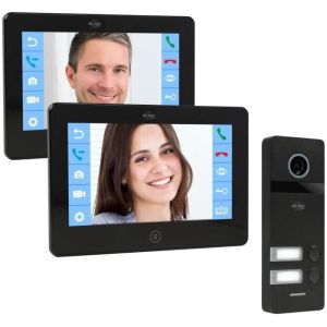 Elro pro pv40 videoportero full hd para 2 familias con 2 pantallas a color