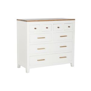 Cómoda de madera de mango y acacia 110x45x100cm blanco