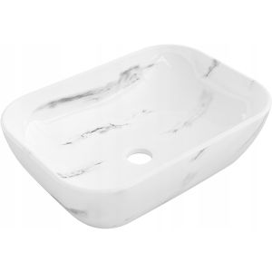 Lavabo cerámico sobre encimera, 45,5x32,5x13,5 cm, blanco