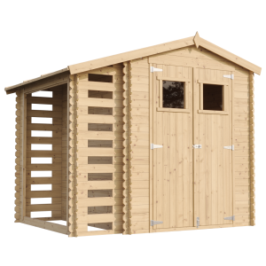Timbela m386+m386g caseta de jardín con caseta de leña con suelo - 4,47 m²