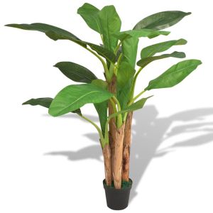vidaXL árbol bananero artificial con macetero 175 cm verde