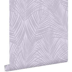 Estahome papel pintado hojas de palmera morado lila 53 cm x 10.05 m