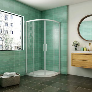 Mampara de ducha curva semicircular corredera,gris mate,800x800x1850mm