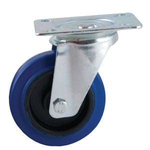 Rueda giratoria avl - con base - caucho azul - ø100 - 527832o