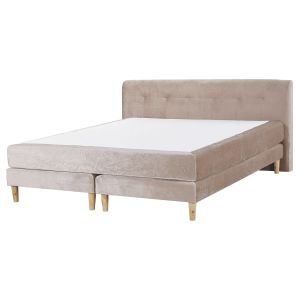 Cama continental terciopelo marquise 160 x 200 cm beige