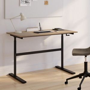 Escritorio regulable manivela sentado-de pie negro - 110 cm