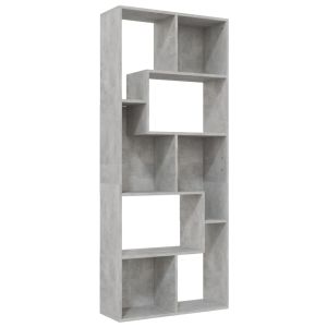 vidaXL estantería madera contrachapada gris hormigón 67x24x161 cm