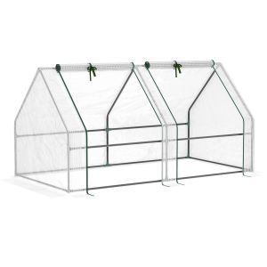 Invernadero 180x90x90 cm acero, pe color blanco Outsunny