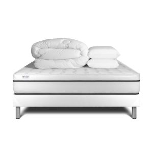 Pack cama completa - colchón 160x200cm + somier con láminas (kit) + 2 almoh