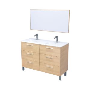 Ondee - mueble de baño pallas  - ancho 120cm - melamina roble claro