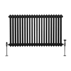 Radiador tradicional horizontal de 2 columnas - 600 x 1012 mm - negro